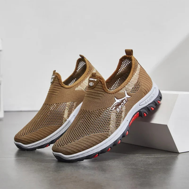 2025 Breathable Hiking Shoes Men Air Mesh Casual Sneakers For Outdoor Lightweight Casual Shoes Men New Fashion Walking Shoes