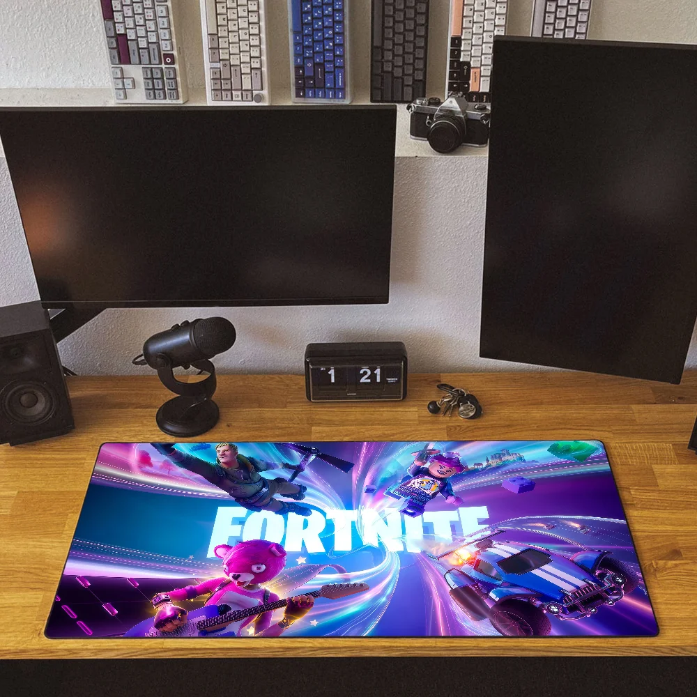 Game F-Fortnite Survival Battle Mauspad, große Schreibtischmatte, ergonomische Tastatur- und Büromatte aus Gummi für PC, rutschfest, ausfranssicher, individuell anpassbar für Zuhause