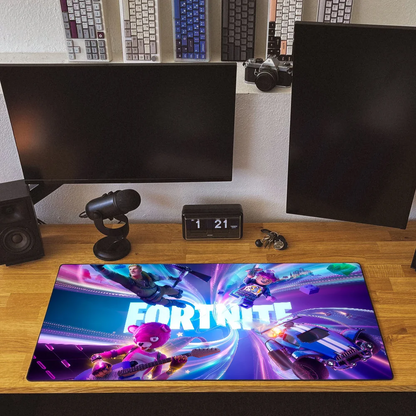 Game F-Fortnite Survival Battle Mauspad, große Schreibtischmatte, ergonomische Tastatur- und Büromatte aus Gummi für PC, rutschfest, ausfranssicher, individuell anpassbar für Zuhause