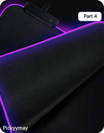 Velika RGB podloga za gaming miš, LED podloga za miš, gamerska podloga za stol, podloga za PC stol, RGB podloga za tipkovnicu XXL 90x40cm