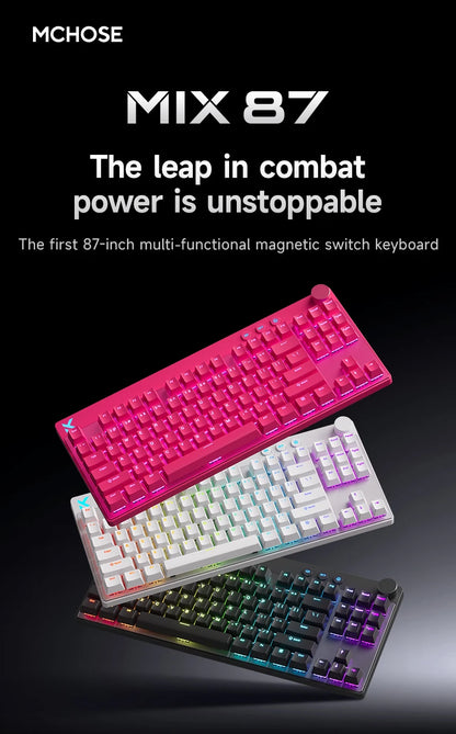 MCHOSE MIX87 Wired Gaming Keyboard Magnetic Switch Keyboard 8K+256K Esport 0.08ms Low Latency E-Sports Custom Gamer Accessories
