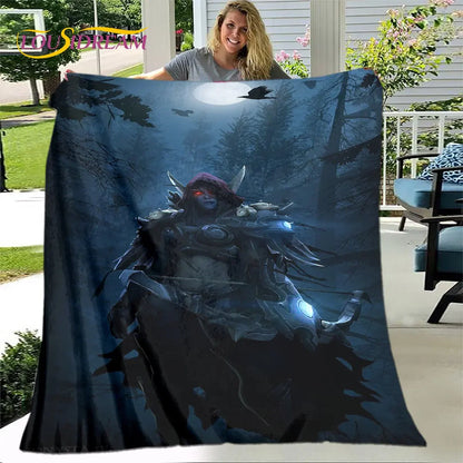 World of Warcraft, WOW Game Gamer Soft Plush Blanket,Flannel Blanket Throw Blanket for Living Room Bedroom Bed Sofa Picnic Cover