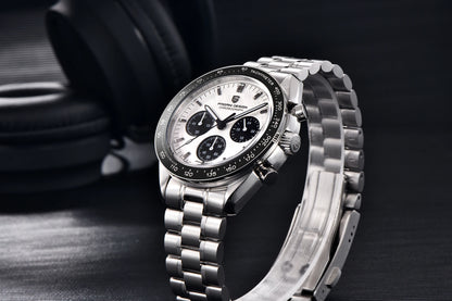 PAGANI DESIGN ‘New Moon’ Men’s Watch – Luxury quartz watch, chronograph, sapphire crystal with anti-reflective coating, ceramic bezel, luminescent hands
