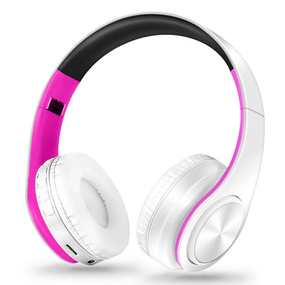 Casque Bluetooth pliable supra-auriculaire avec microphone sans fil, prise en charge de la carte TF pour la musique et les appels téléphoniques (V5.3)