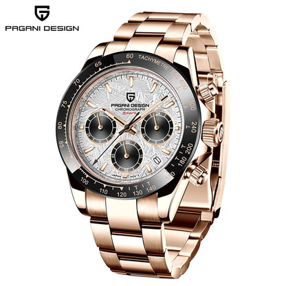 PAGANI DESIGN New Ceramic Bezel Men Quartz Wristwatches Luxurys Sapphire Glass Chronograph 100m Waterproof Stainless Watches Men