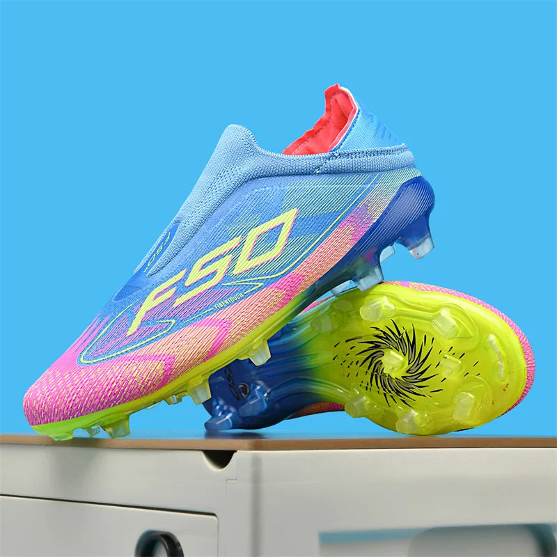 Nouveaux hommes chaussures de Football Match intérieur vente chaude bottes de Football en plein air crampons d'herbe baskets de Futsal montantes antidérapantes de haute qualité