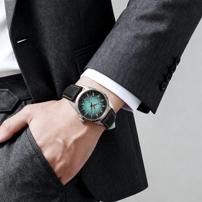 Montre pour homme BERNY – Montre à quartz élégante et classique, étanche à 10 ATM, dotée d'un verre saphir et d'aiguilles luminescentes, idéale pour une tenue habillée ou professionnelle, avec bracelet en cuir.