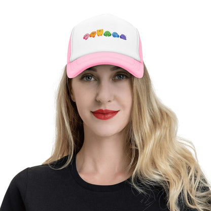 Suaugusiųjų „Kirbys Rainbow“ trukerių kepurės, vintage tinklinės beisbolo kepurės, „snapback“ kepurės, „dad hat“ kepurės, saulės kepurės, kvėpuojančios sportinės kepurės, didmeninė prekyba, naujos