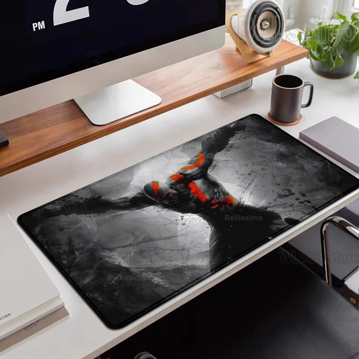 XXL egérpad God of War íróasztali szőnyeg játékos kiegészítők billentyűzet számítógépes egérpad játékosok számára nagy méretű PC-szekrény irodai asztal szőnyeg