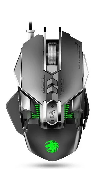 Przewodowa mechaniczna mysz gamingowa RGB 6400 DPI do PC i e-sportu z magnetycznym mocowaniem, DIY i przeciwwagą
