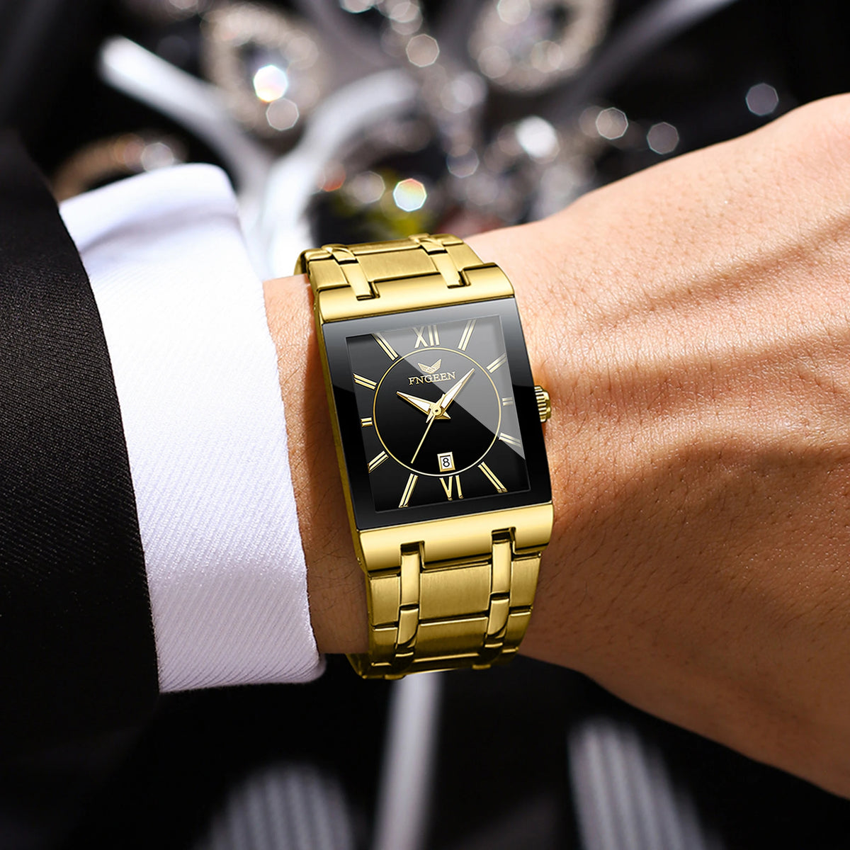 Orologio da polso di lusso BINBOND al quarzo di precisione da uomo, luminescente, impermeabile, con datario automatico, in acciaio inossidabile resistente, stile casual.