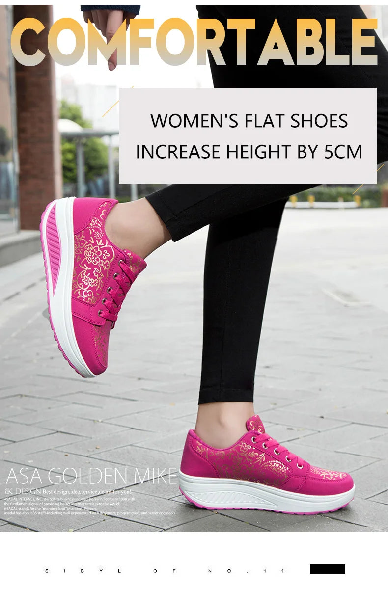 Women’s Leather Casual Sneakers Fashion Comfortable Platform Walking Shoes Wedge Moccasins Breathable Loafers Zapatos De Mujer