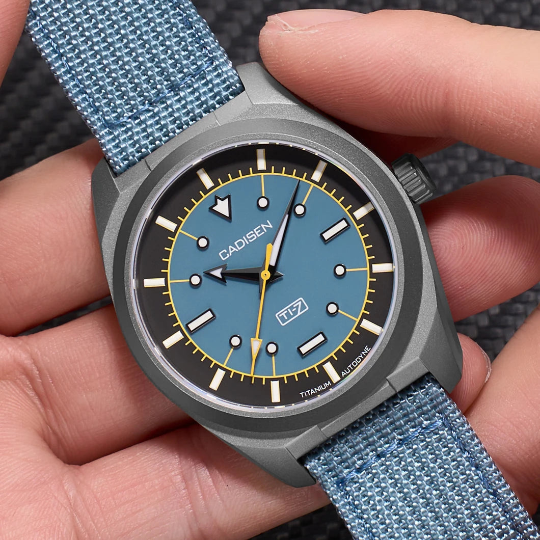 CADISEN TI-7 Autodyne Men’s Automatic Watch  Titanium Case, Miyota 8215, Sapphire Crystal & 100M Waterproof