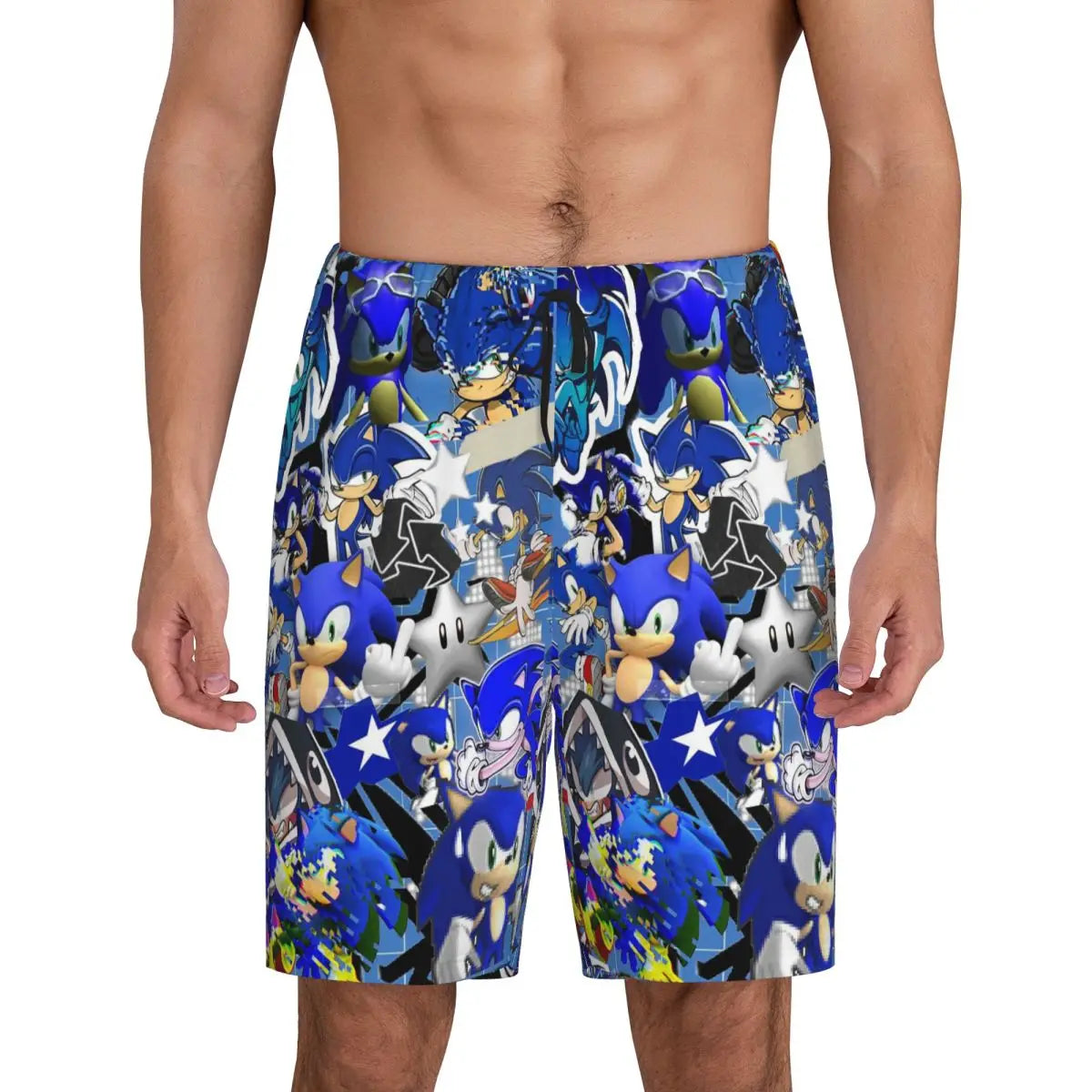 Custom Shadow The Hedgehog Sonic Poster Short Pajama Pants Men Sleepwear Sleep Lounge Bottom Shorts Sleeping Pants