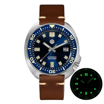 San Martin Turtle Men Diver Watch 44mm NH35 Automatic Mechanical Wristwatch Sapphire Waterproof 200m Luminous Relojes SN0047