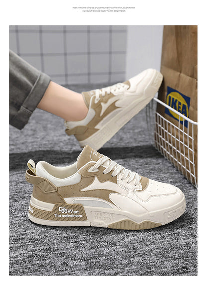 Pantofi sport noi de toamnă pentru bărbați, pantofi confortabili cu platformă pentru bărbați, tendință 2023, pantofi vulcanizați cu șireturi, sneakers casual albi, zapatillas