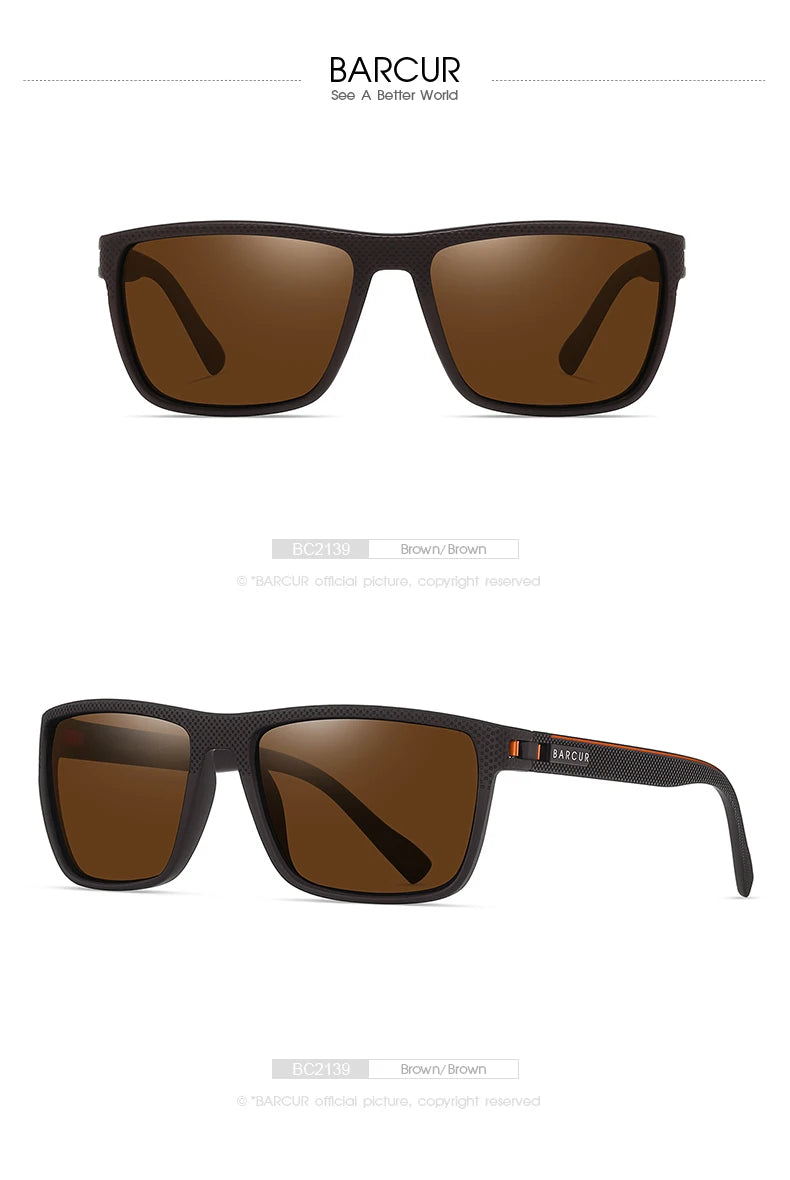 BARCUR Design TR90 napszemüveg férfiaknak, polarizált, könnyű sportnapszemüveg nőknek, szemüveg-kiegészítő, Oculos UVAB védelem