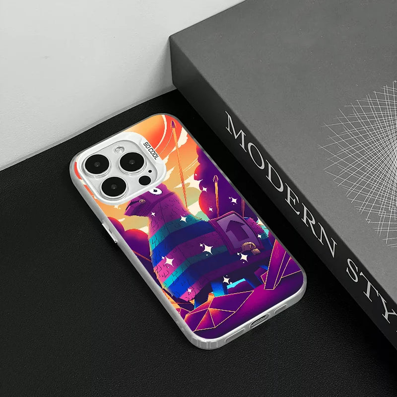 1 ks herní pouzdro F-fornite na telefon, pouzdro na telefon IMD, stříbrný kryt pro iPhone 16 15 14 13 12 11 Pro Max Plus