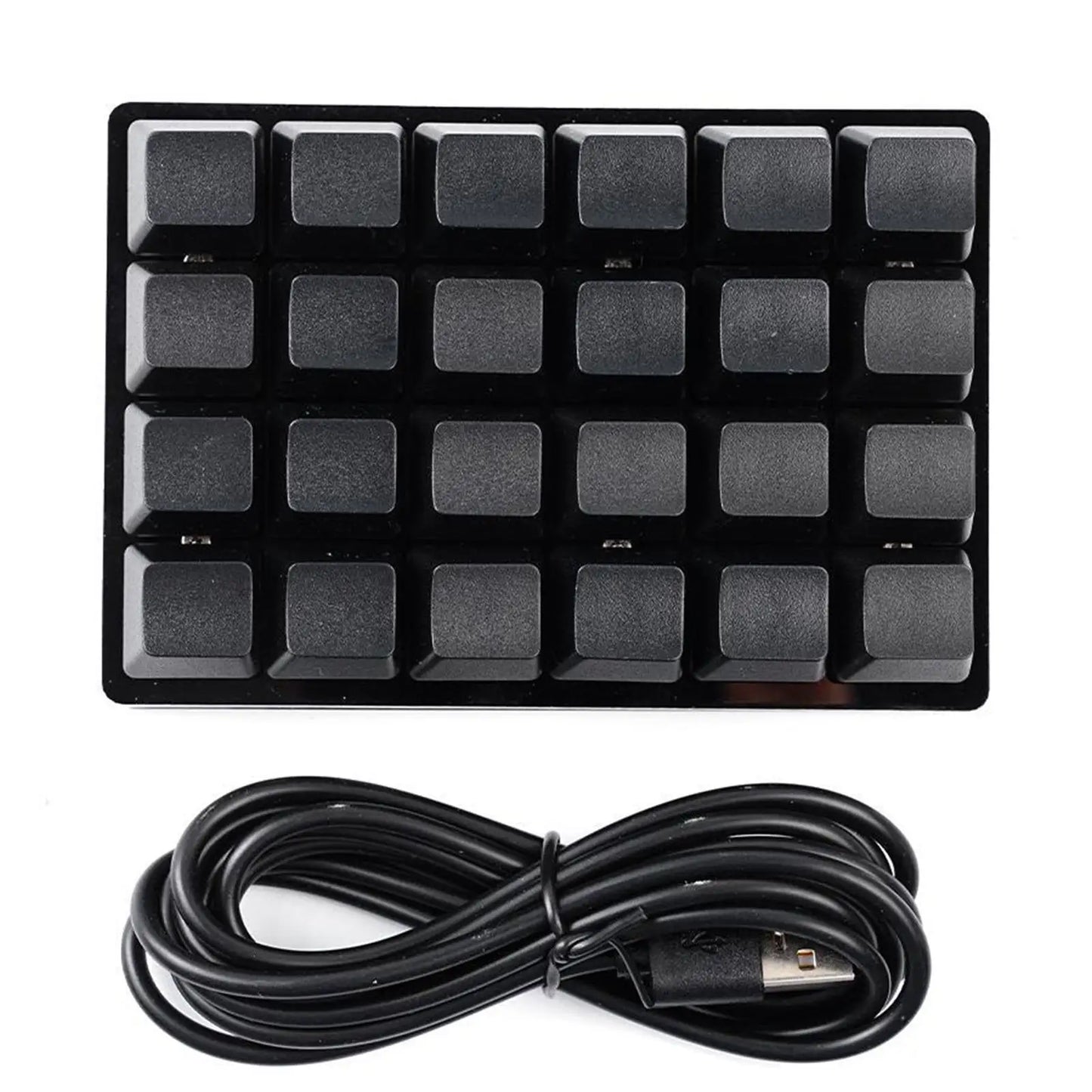 Mini teclado mecânico USB personalizado de 24 teclas preto/branco para gaming, Sayo Device, teclado programável de atalhos com teclas macro
