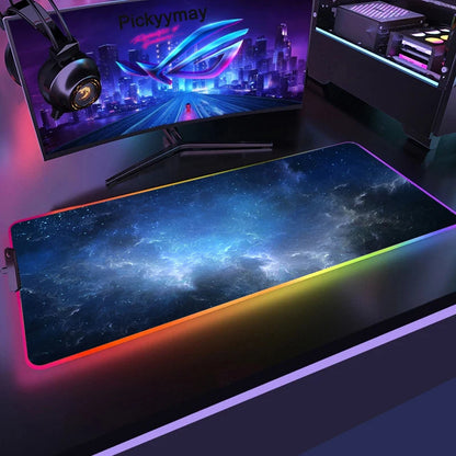 Velika RGB podloga za gaming miš, LED podloga za miš, gamerska podloga za stol, podloga za PC stol, RGB podloga za tipkovnicu XXL 90x40cm