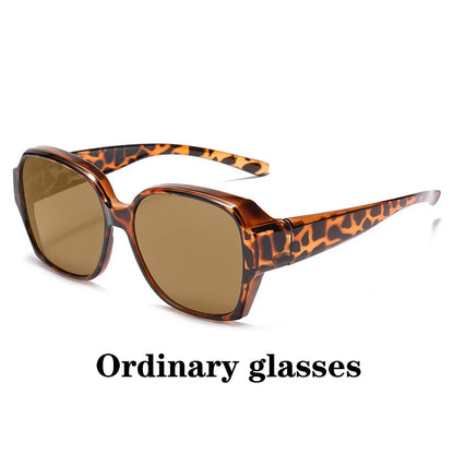 Fashion Round Polarized Sunglasses Cover Over Myopia Prescription Glasses Portable Men Women Vintage Fishing Driving Eyewear
