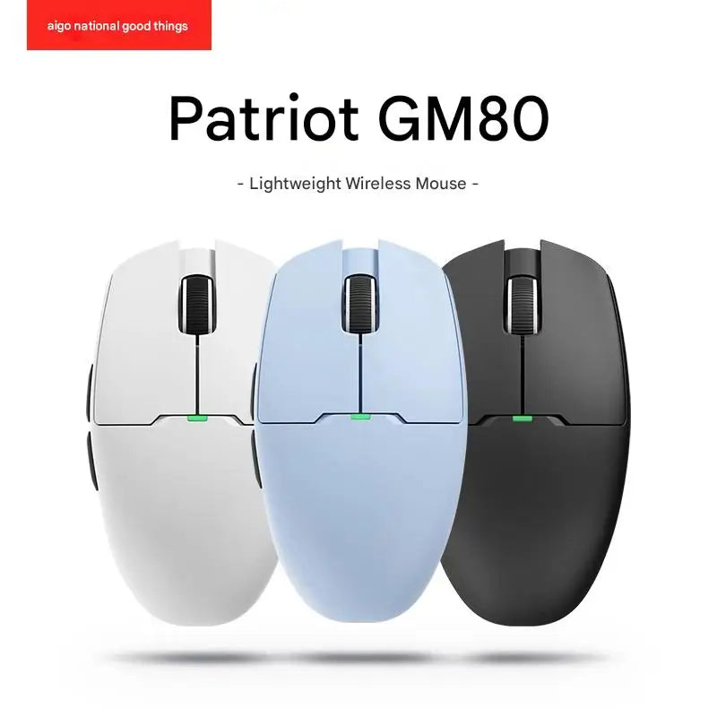Aigo GM80 PLUS PRO trådløs Bluetooth-mus PAW3311/PAW3395 letvægts 1000HZ kablet gaming- og e-sportsmus med tre tilstande – gave