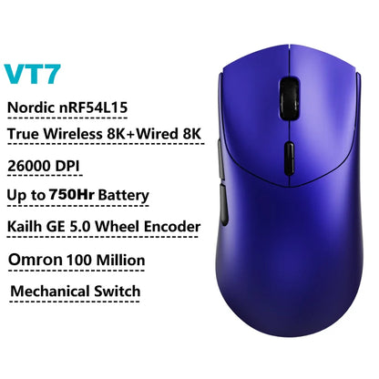 Rapoo GEN-2 VT7 Wireless Gaming Mouse 8K Wireless Polling Rate 53g Lightweight 100-Million Mechanical Switch Macro Enabled