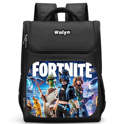 School Backpack With Multi Compartment ,Large Cartoon Fortnite School Bags For Boys & Girls,Durable Child Backpack For Aged 5-10