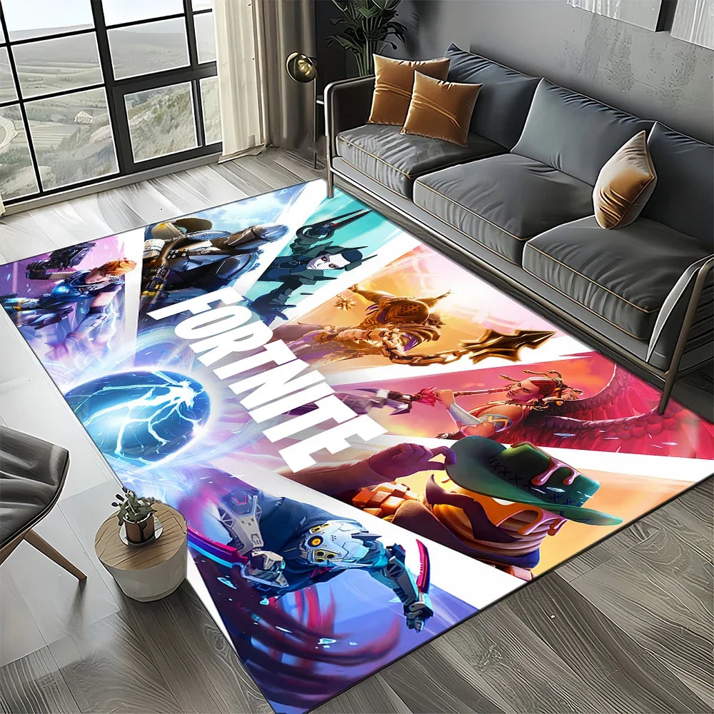 2025 Games 3D F-Fortnite Cartoon Carpet Rug for Living Room Bedroom Home Sofa Decoration, Kids Play Area Rug Non-slip Floor Mat