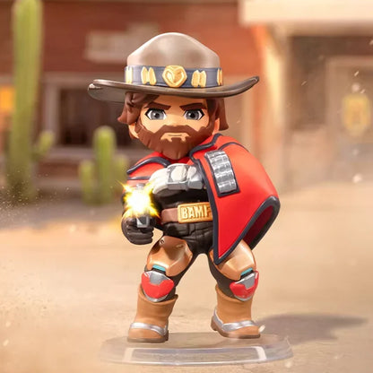 POP MART Overwatch Play of The Game Series originali akloji dėžutė, staigmenos paslaptinga dėžutė, mielos anime veiksmo figūrėlės, dekoracijos ir figūrėlės