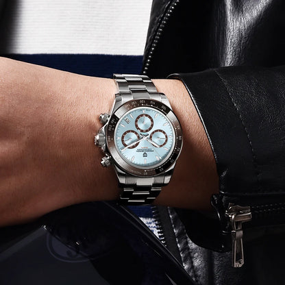 PAGANI DESIGN men’s chronograph watch – Luxury quartz wristwatch, luminous and water-resistant.