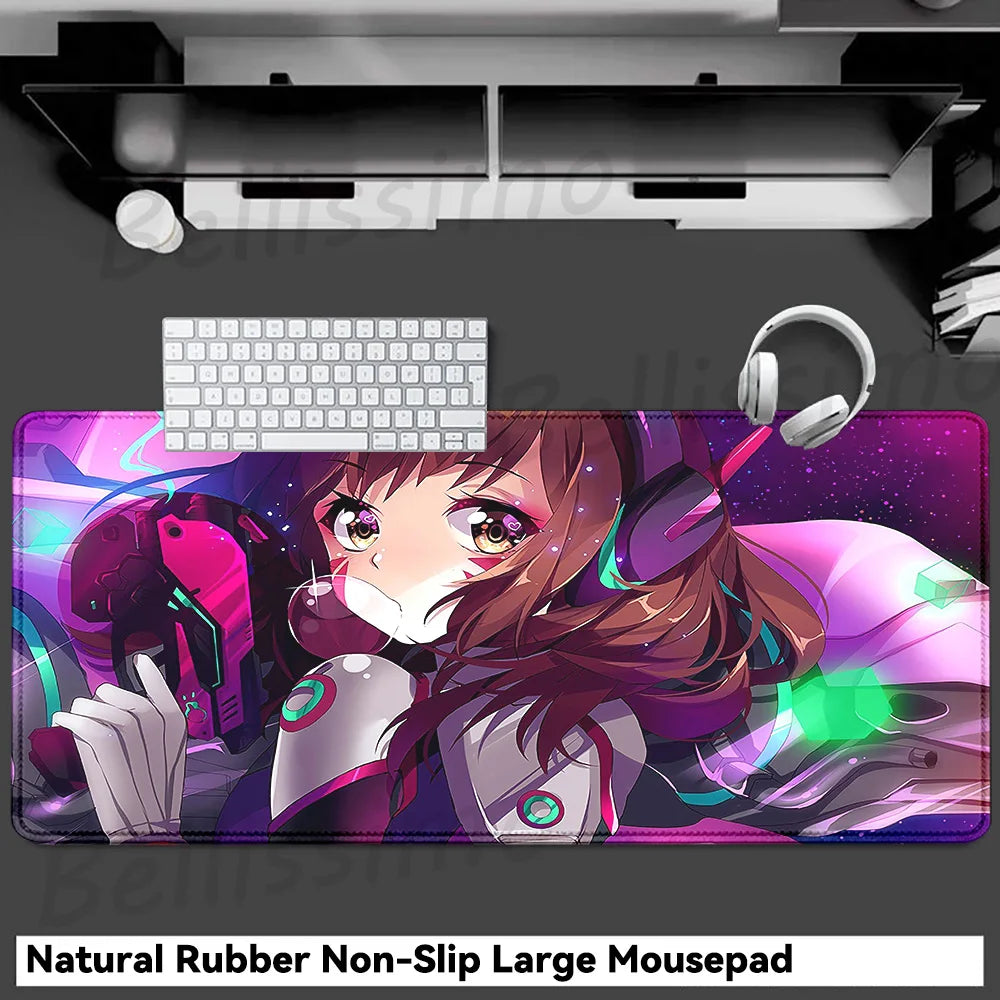 Accessori gaming O-Overwatch D-D.va Tappetino mouse grande Tappetino per tastiera e mouse PC Scrivania XXL Tappetini estesi Gamer Mausepad