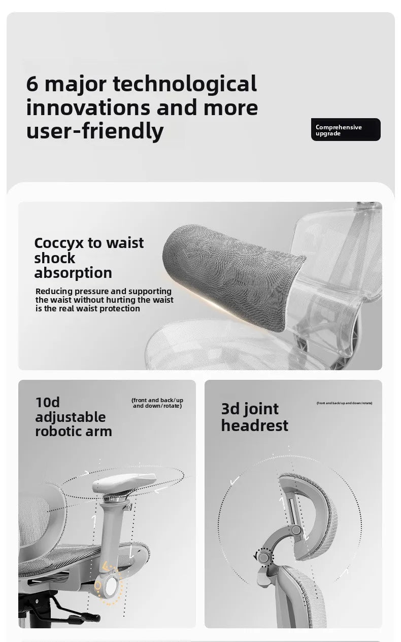 Přenosná minimalistická ergonomická židle s 10D područkami – počítačová, kancelářská, studijní a herní židle Gravity, pevná a odolná