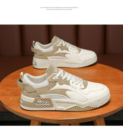 Pantofi sport noi de toamnă pentru bărbați, pantofi confortabili cu platformă pentru bărbați, tendință 2023, pantofi vulcanizați cu șireturi, sneakers casual albi, zapatillas