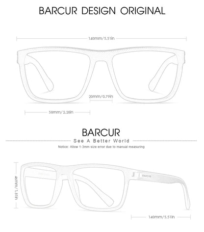 BARCUR Design TR90 napszemüveg férfiaknak, polarizált, könnyű sportnapszemüveg nőknek, szemüveg-kiegészítő, Oculos UVAB védelem