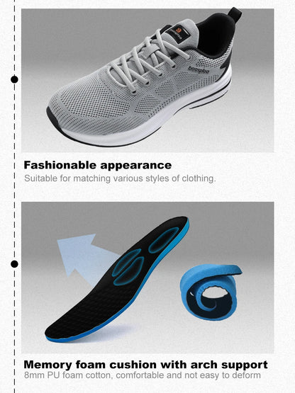 Baasploa løbesko til mænd – mærke, designer, mesh, casual sneakers, letvægts, snøresko, nye herresko til udendørs sport og tennis