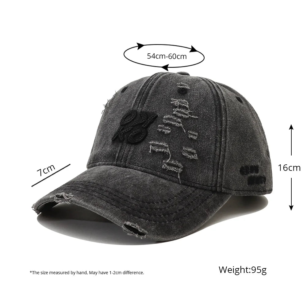 2026 New Retro Washed Cotton Baseball Cap Unisex Letter Embroidery Caps Adjustable Casual Outdoor Streetwear Sports Dad Hats