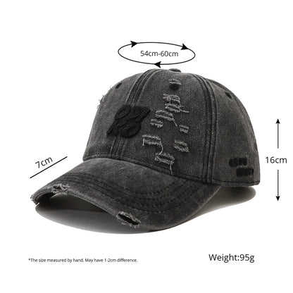 2026 New Retro Washed Cotton Baseball Cap Unisex Letter Embroidery Caps Adjustable Casual Outdoor Streetwear Sports Dad Hats