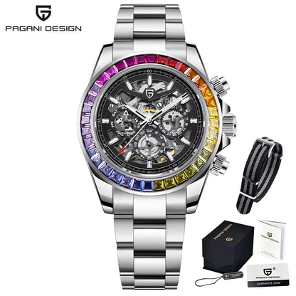 PAGANI DESIGN Men's Automatic Mechanical Watch Stainless Steel Waterproof Sport 10Bar Luxury Casual Watch for Men Reloj Hombre