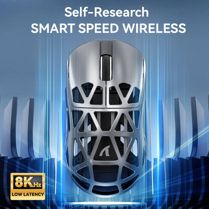 Attack Shark R2 Ασύρματο Gaming Mouse PAW3950 8K από ελαφρύ κράμα μαγνησίου, Bluetooth Tri-Mode για gaming/γραφείο