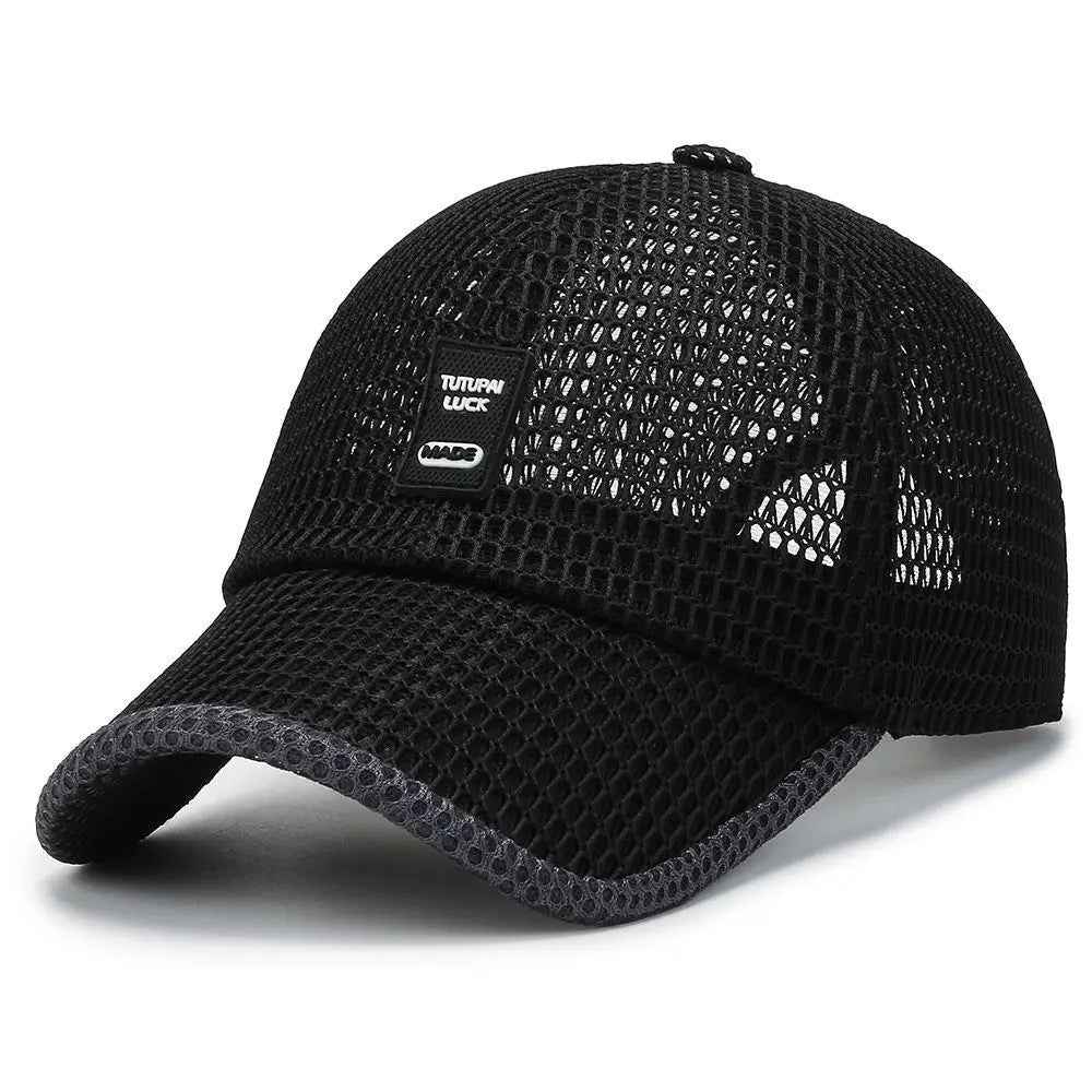 Zomer mesh-pet, baseballpet, ademend, voor buiten, verstelbaar met snapback, wandel- en vispet, voor dames en heren, cool, casual, sportief, fietspet