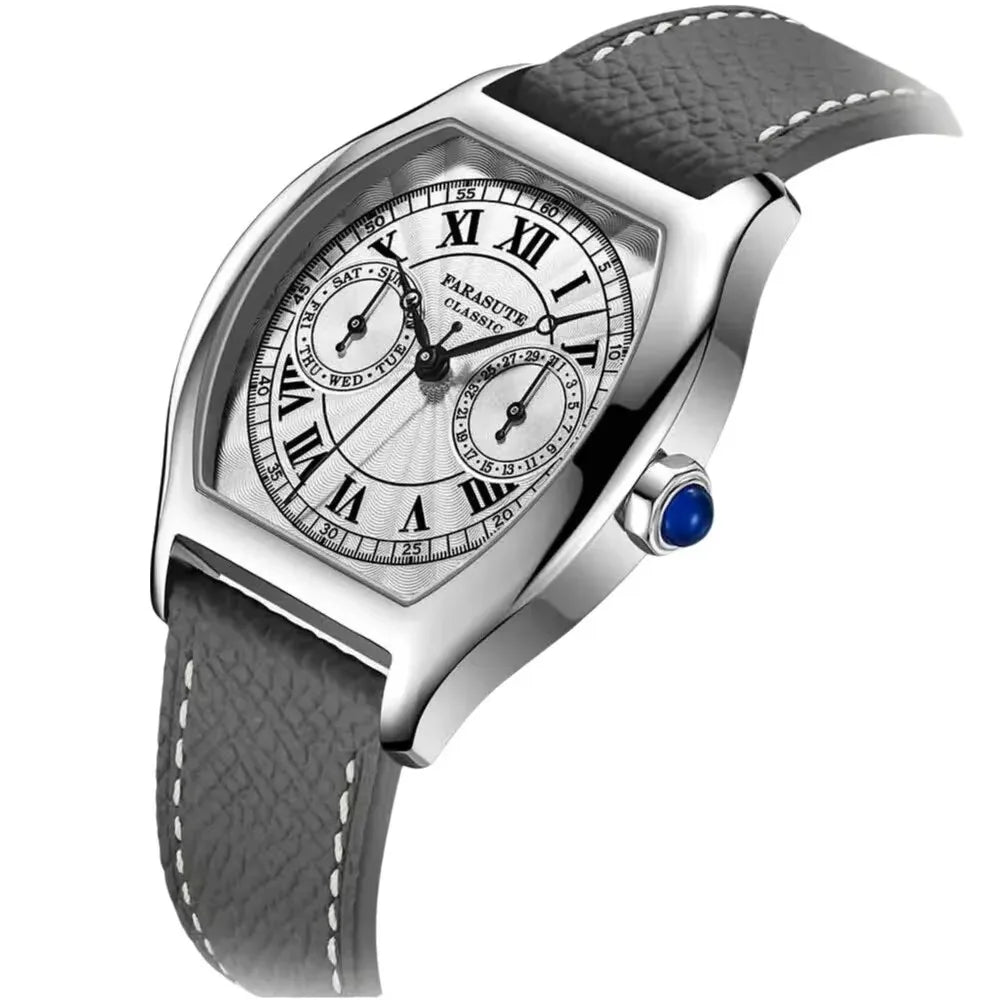 FARASUTE 36 mm-es luxus retro férfi kvarcóra VH64 szerkezetű, rozsdamentes acélból készült sportos divatóra zafírüveggel, vízálló Relogio