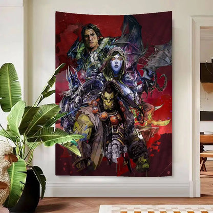 Vruća igra World of Warcraft, veliki zidni tapiserija s printom, jeftini hipi zidni ukrasi, boemski zidni tapiserije, mandala, kućni dekor