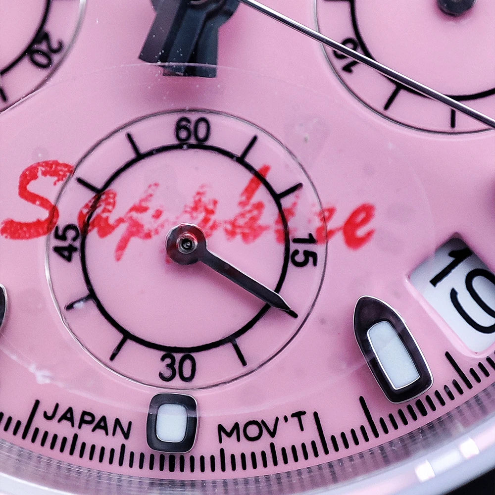 20 color Business 39mm Quartz Watch Men's Timing Sapphire Crystal VK63 Movement Calendar Luminous Blue Dial Stainless Steel Stra