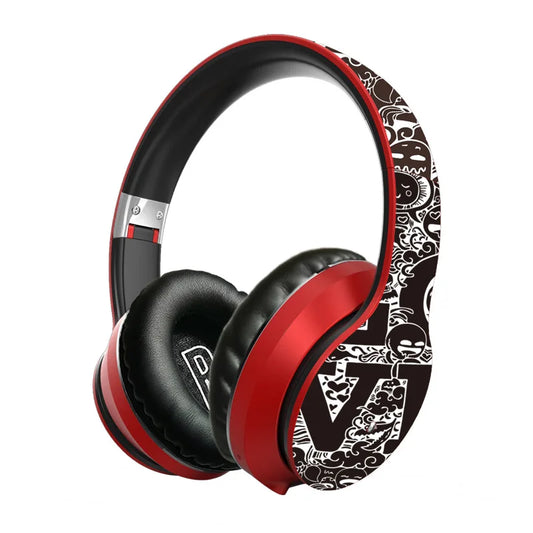 Casque de jeu avec écouteurs Bluetooth, Bluetooth 5.0, son Hi-Fi, haut-parleur de 40 mm, lecteur de carte TF, mode FM, design pliable, câble AUX 3,5 mm.