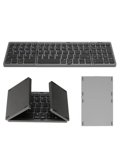 Foldable Wireless Bluetooth Keyboard Rechargeable Folding Keyboard For IPAD Mobile Tablet Notebook Office Mini Wireless keyboard