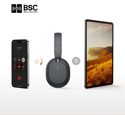 Baseus kabellose Bluetooth 5.3 Over-Ear-Kopfhörer – HiFi-40mm-Treiber, faltbares Headset mit 70H Wiedergabezeit und Spatial Audio