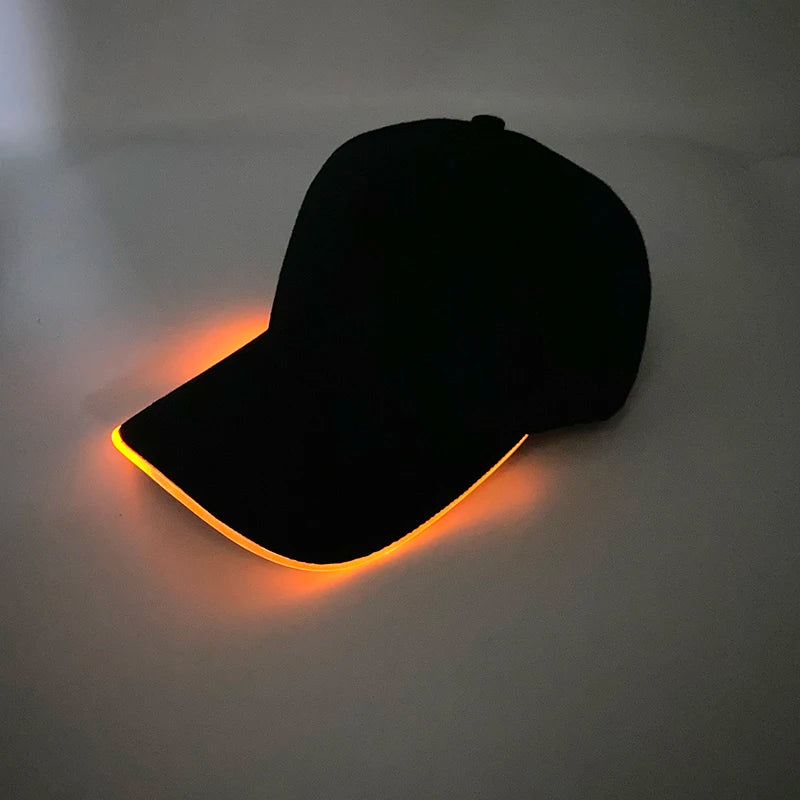 Madinga šviečianti beisbolo kepuraitė su LED apšvietimu, hiphopo stiliaus kepurė barui ir klubui, fluorescencinė kepurė vyrams ir moterims, DJ šokių reikmenys ir kostiumo aksesuaras