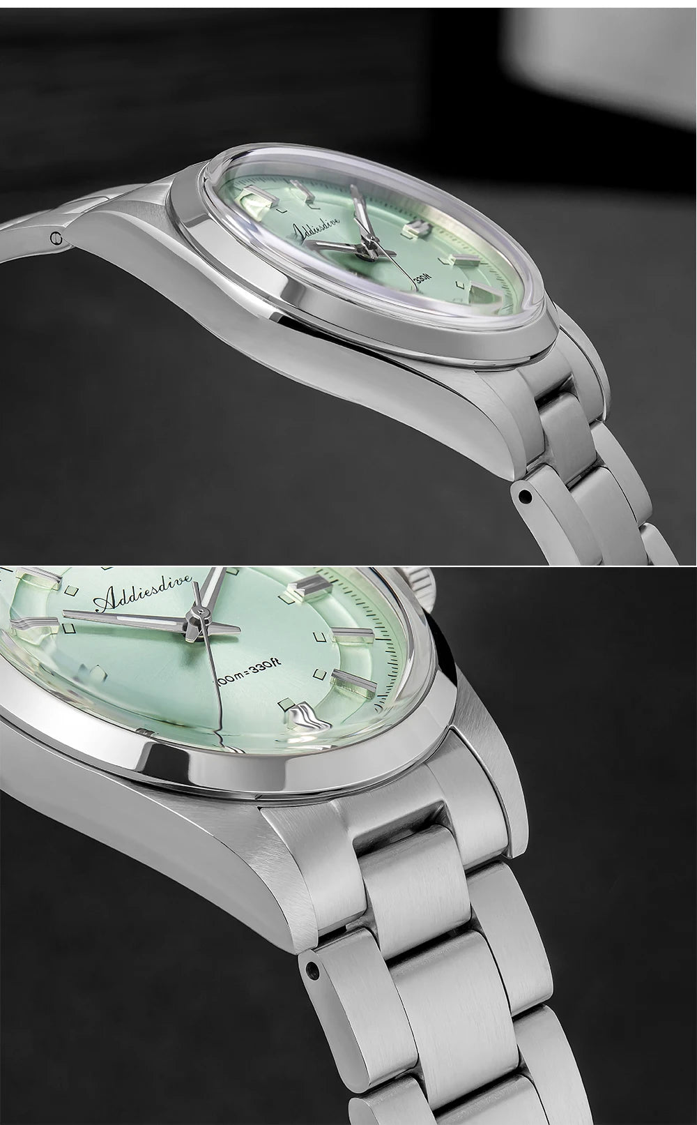 ADDIESDIVE – Luxury analogue men’s watch, VH31 quartz movement, domed crystal, water-resistant to 10 bar, BGW9 luminescent coating, steel case – Customisable model AD2515