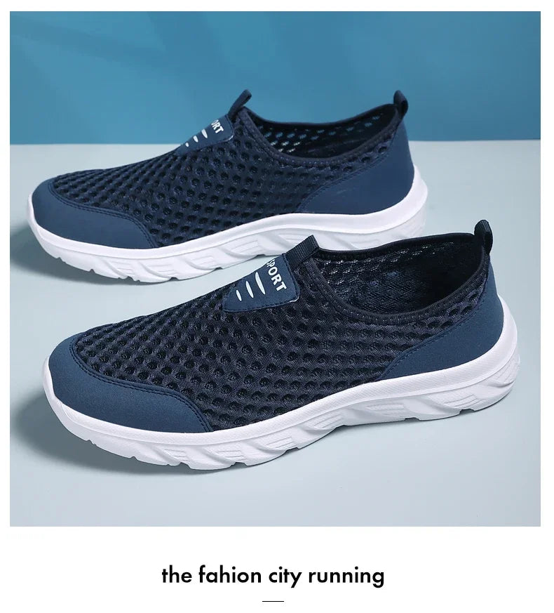 YRZL Lightweight Men Casual Shoes Breathable Slip on Male Casual Sneakers Anti-slip Men's Flats Outdoor Walking Shoes Size 39-46